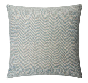 SEA GREY Herringbone printed linen 45cm cushion