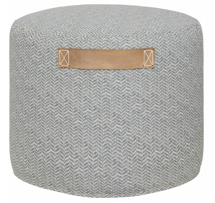 'BIG T' XL POUFFE IN SEA GREY LINEN