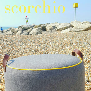 GREY & YELLOW Melton Tuffet