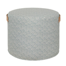 SEA GREY LINEN ' BIG T' POUFFE FOOTSTOOL 