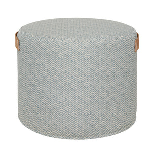 SEA GREY LINEN ' BIG T' POUFFE FOOTSTOOL 