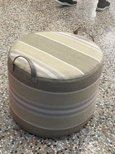 Linen in Taupe, grey and ivory stripe