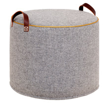 GREY Herringbone Wool Tuffet